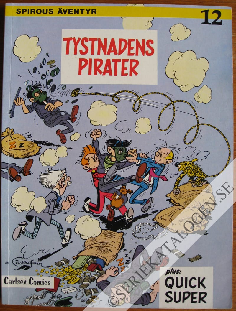 Framsida på Spirous äventyr Tystnadens pirater/Quick Super (1977)