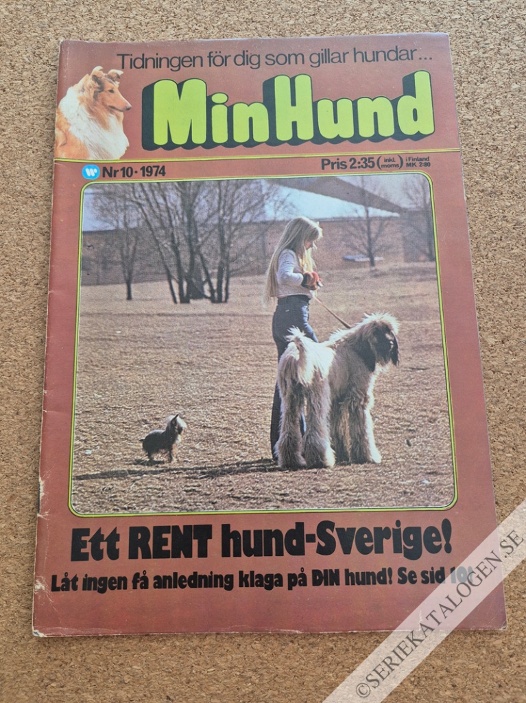 Framsida på Min hund #10 (1974)