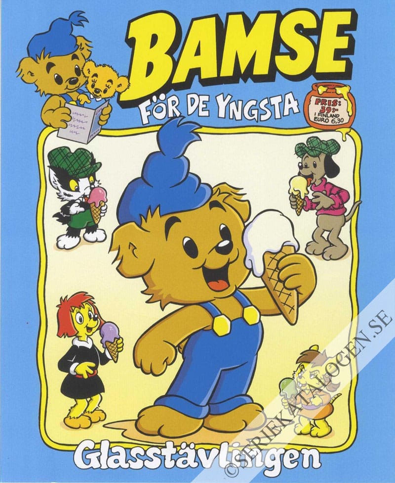 Framsida på Bamse för de yngsta Glasstävlingen (2020)