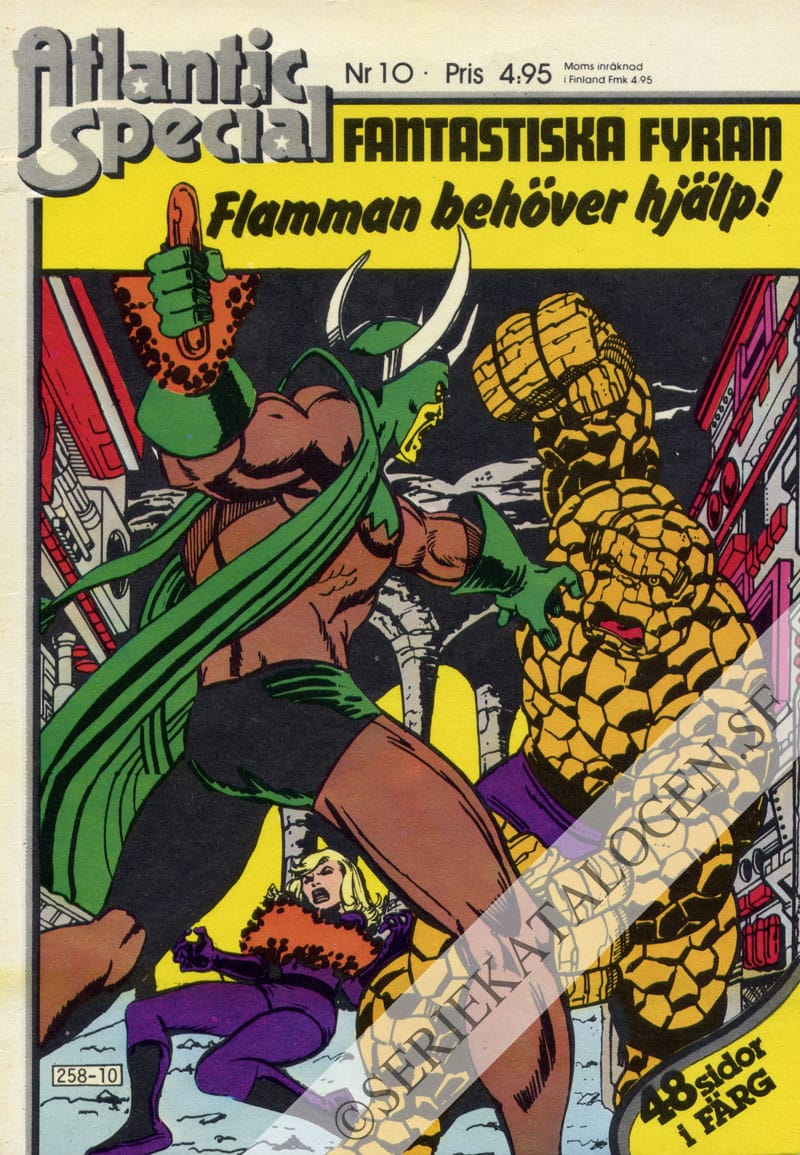 Framsida på Atlantic special Fantastiska Fyran - Flamman behöver hjälp! (1979)