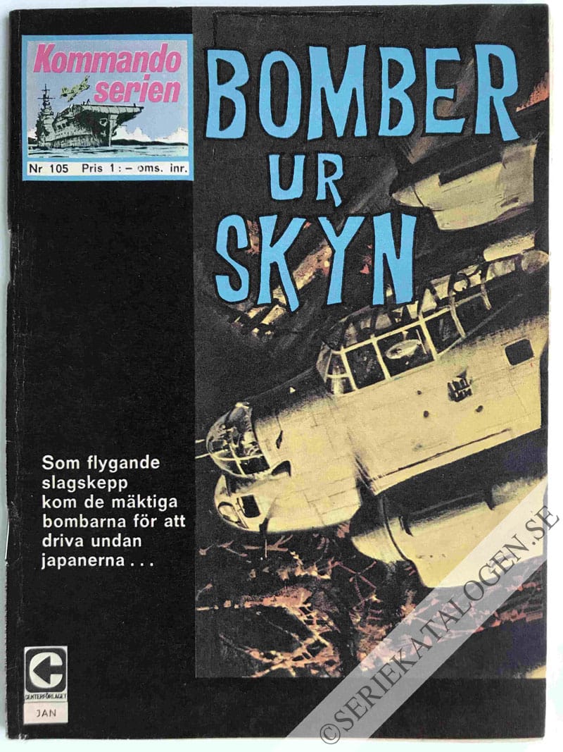 Framsida på Kommandoserien #105 - Bomber ur skyn (1966)