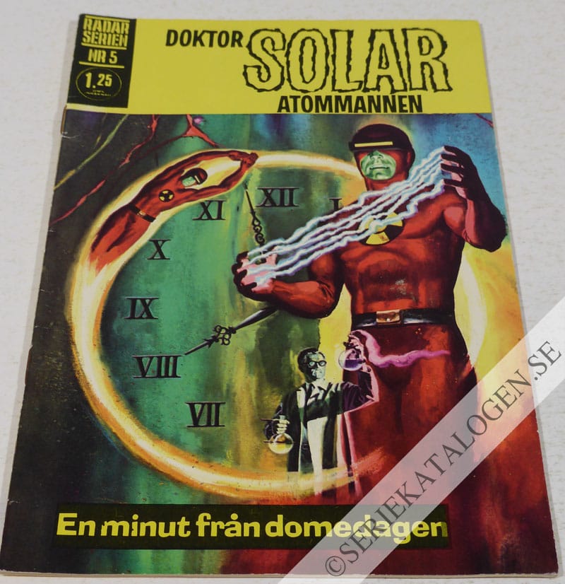 Framsida på Radarserien Doktor Solar Atommannen - En minut från domedagen (1968)