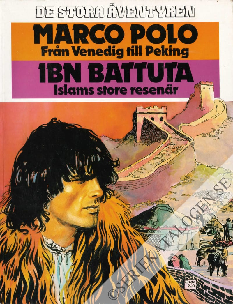 Framsida på De stora äventyren Marco Polo - Från Venedig till Peking/Ibn Battuta - Islams store resenär (1979)