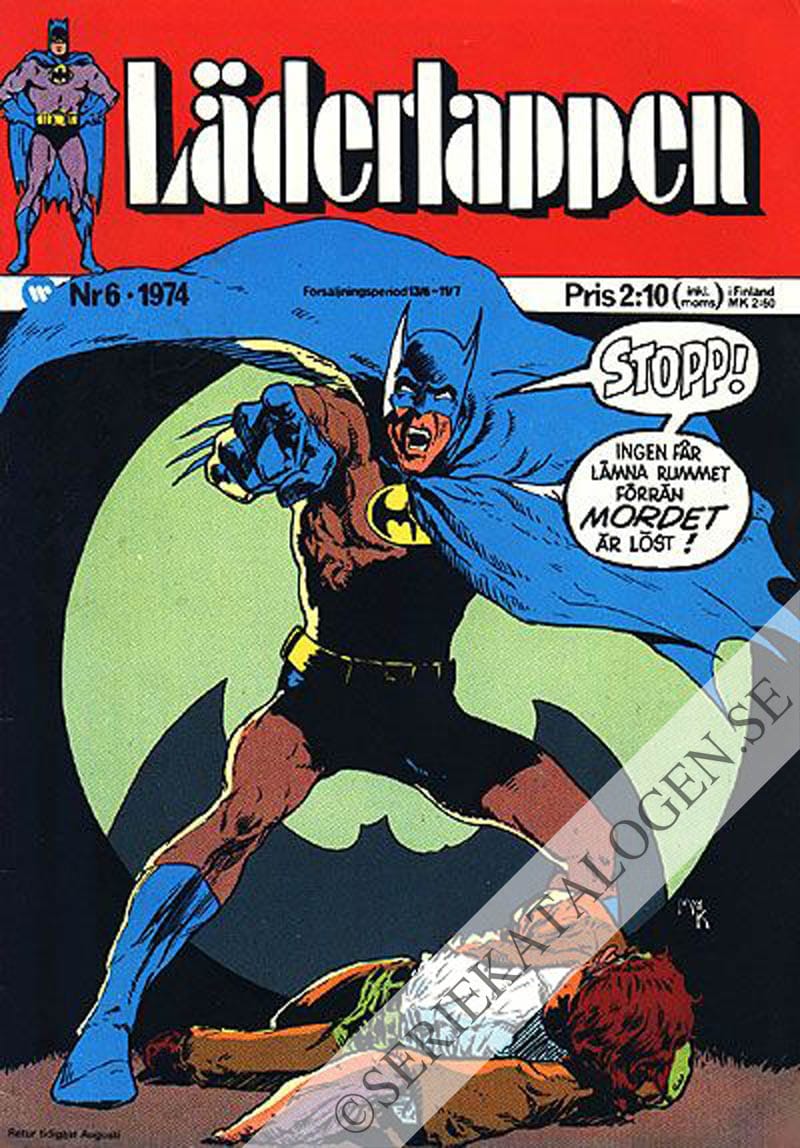 Framsida på Läderlappen och Robin #6 (1974)