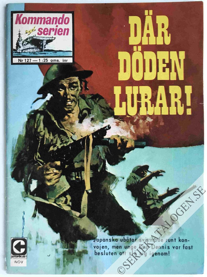 Framsida på Kommandoserien #127 - Där döden lurar! (1967)