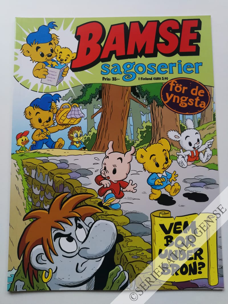 Framsida på Bamse sagoserier Vem bor under bron? (2015)