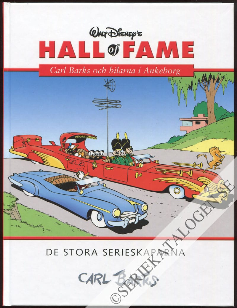 Framsida utan skyddsomslag på Carl Barks och bilarna i Ankeborg (2004)