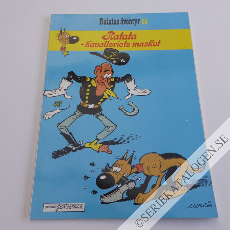 Framsida på Lucky Lukes äventyr #56 - Ratata - kavalleriets maskot (1988)