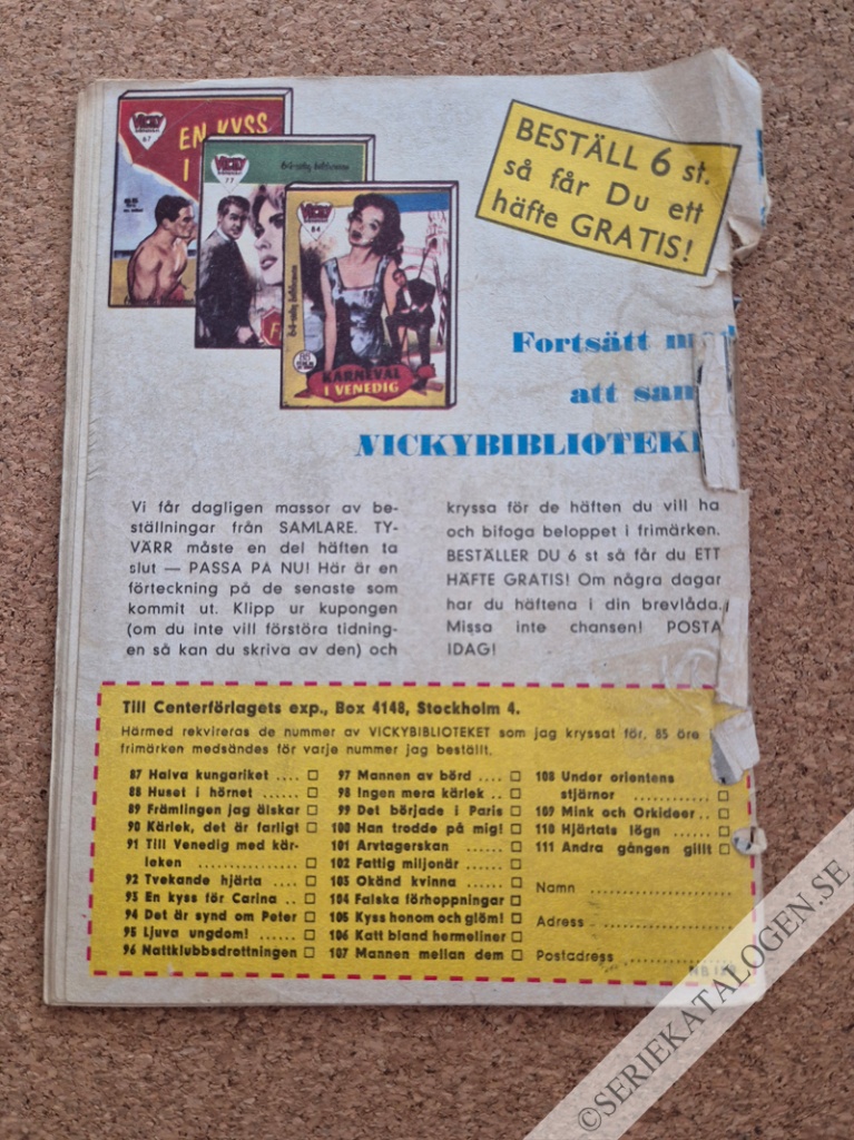 Baksida på Kärleksbekymmer (1964)
