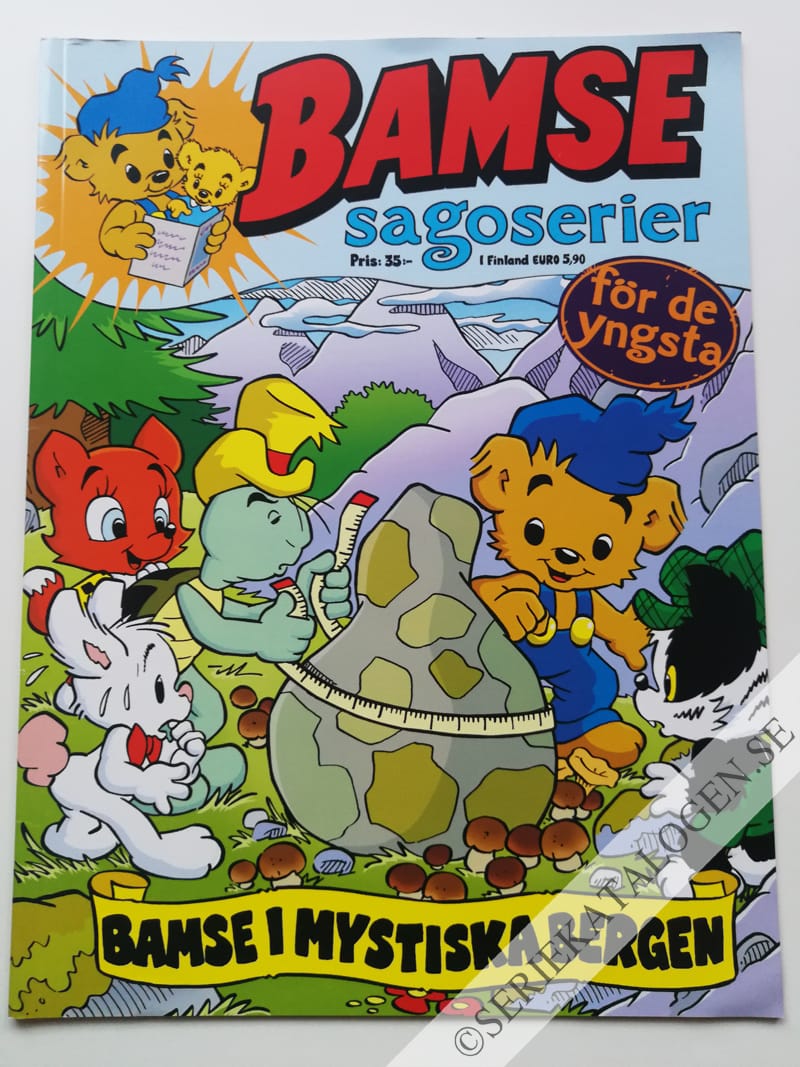 Framsida på Bamse sagoserier Bamse i mystiska bergen (2015)
