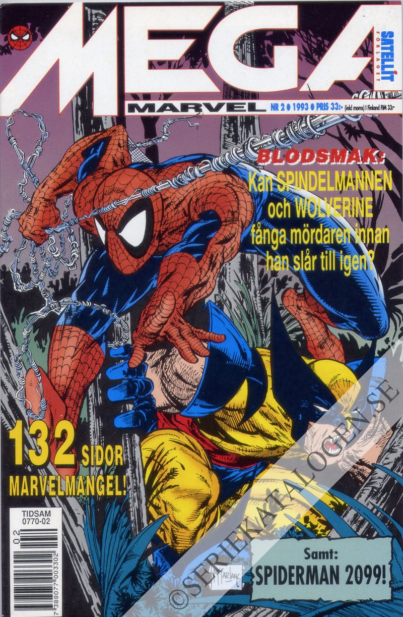 Framsida på Mega Marvel Spindelmannen (1993)
