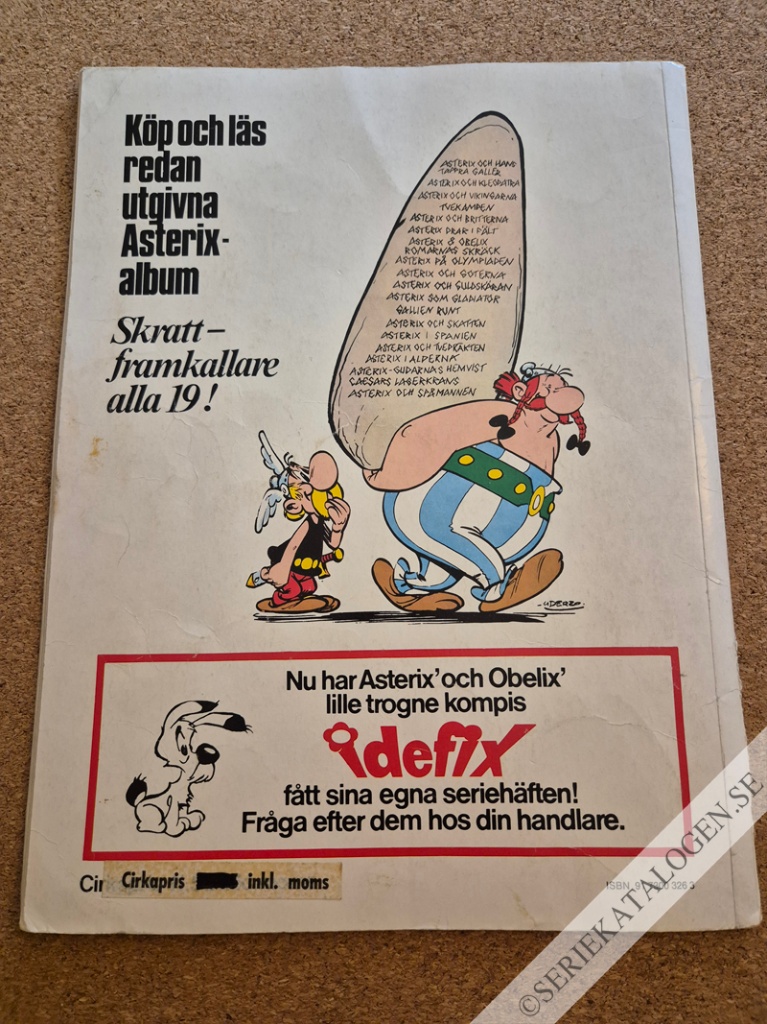 Baksida på Asterix på Korsika (1977)