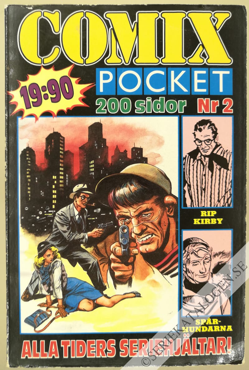 Framsida på Comix pocket Rip Kirby/Spårhundarna (1989)