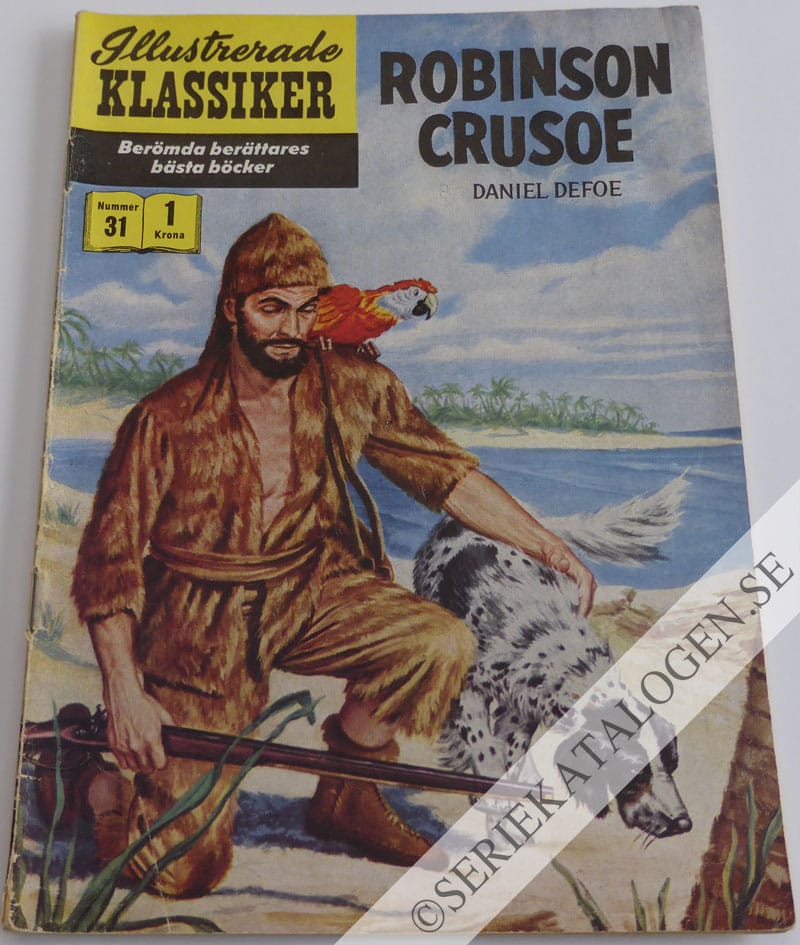 Framsida på Illustrerade Klassiker Robinson Crusoe (1957)