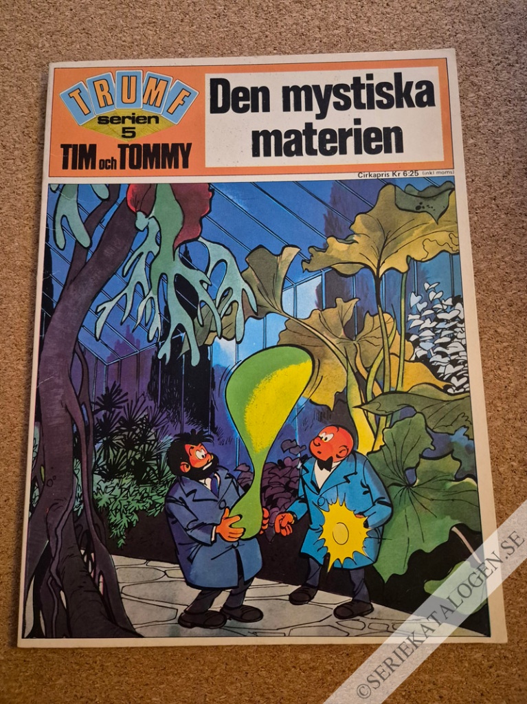 Framsida på Trumf-serien #5 - Tim och Tommy - Den mystiska materien (1972)