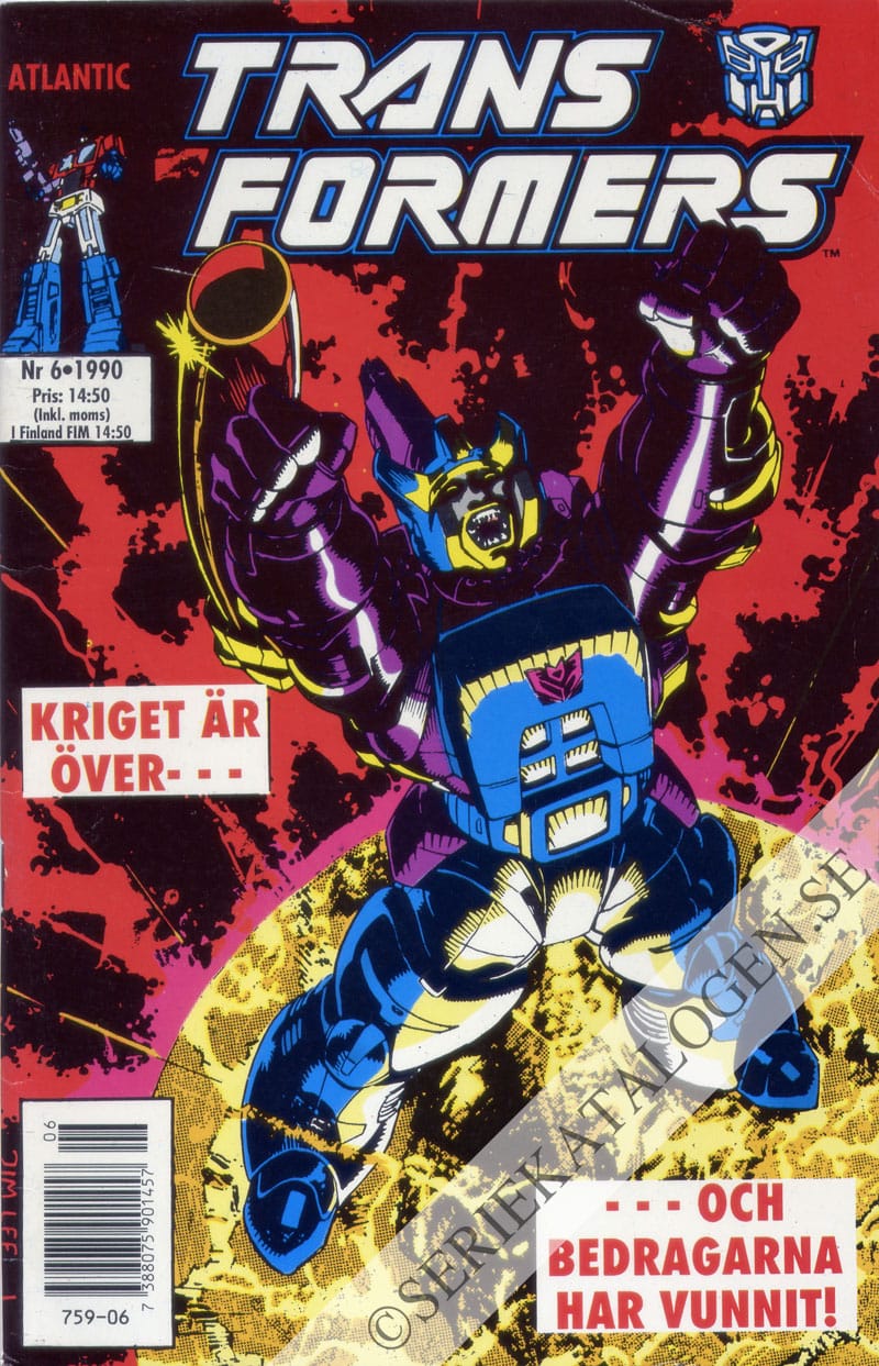Framsida på Transformers #6 (1990)