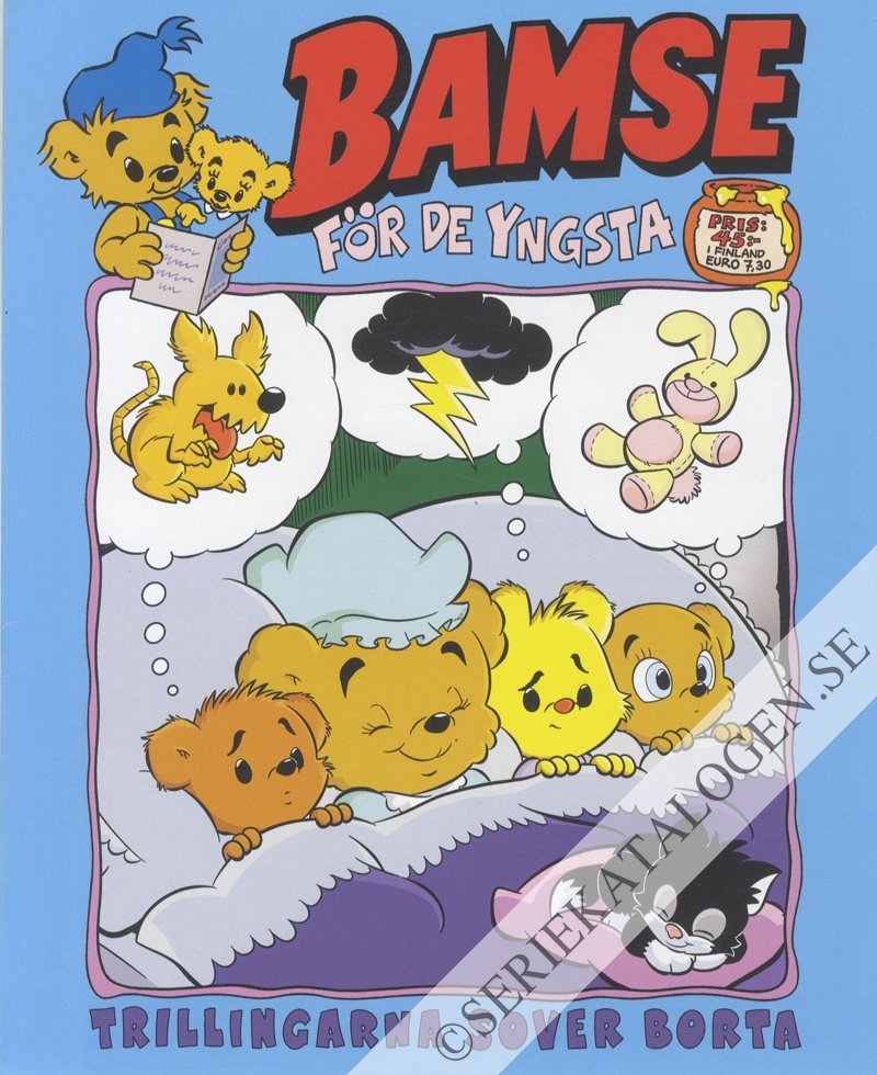 Framsida på Bamse för de yngsta #7 - Trillingarna sover borta (2024)