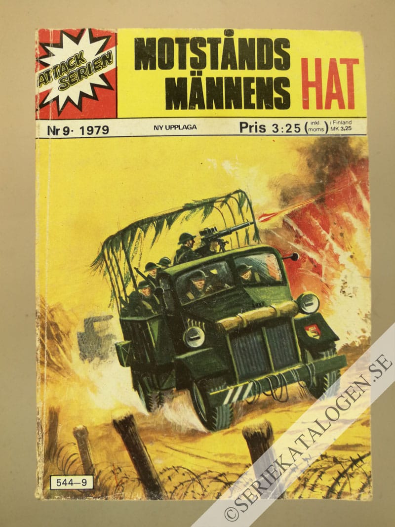 Framsida på Attackserien Motståndarmännens hat (1979)