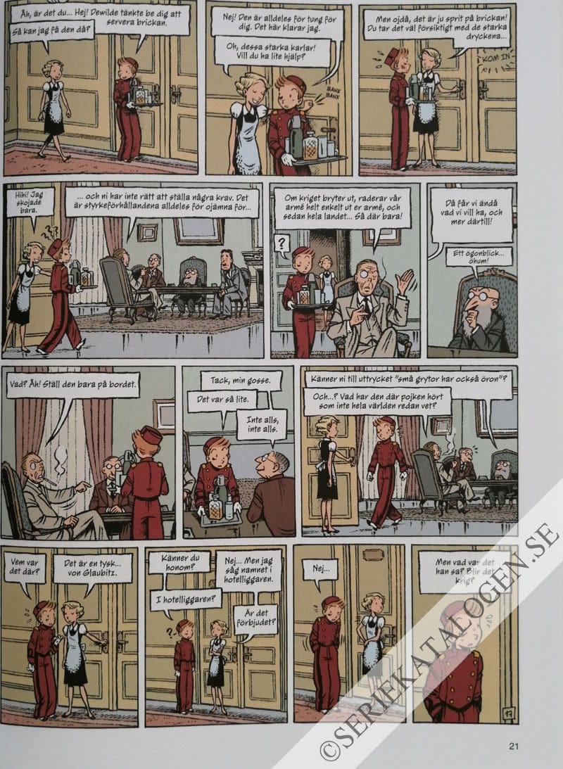 Exempel på Spirou - porträtt av hjälten som oskuldsfull ung man (2014)
