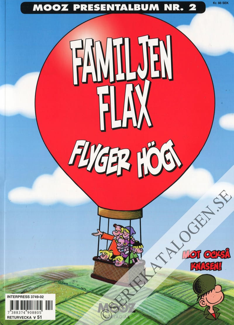 Framsida på Mooz presentalbum Familjen Flax flyger högt (2014)