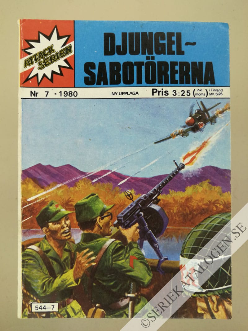 Framsida på Attackserien Djungelsabotörerna (1980)