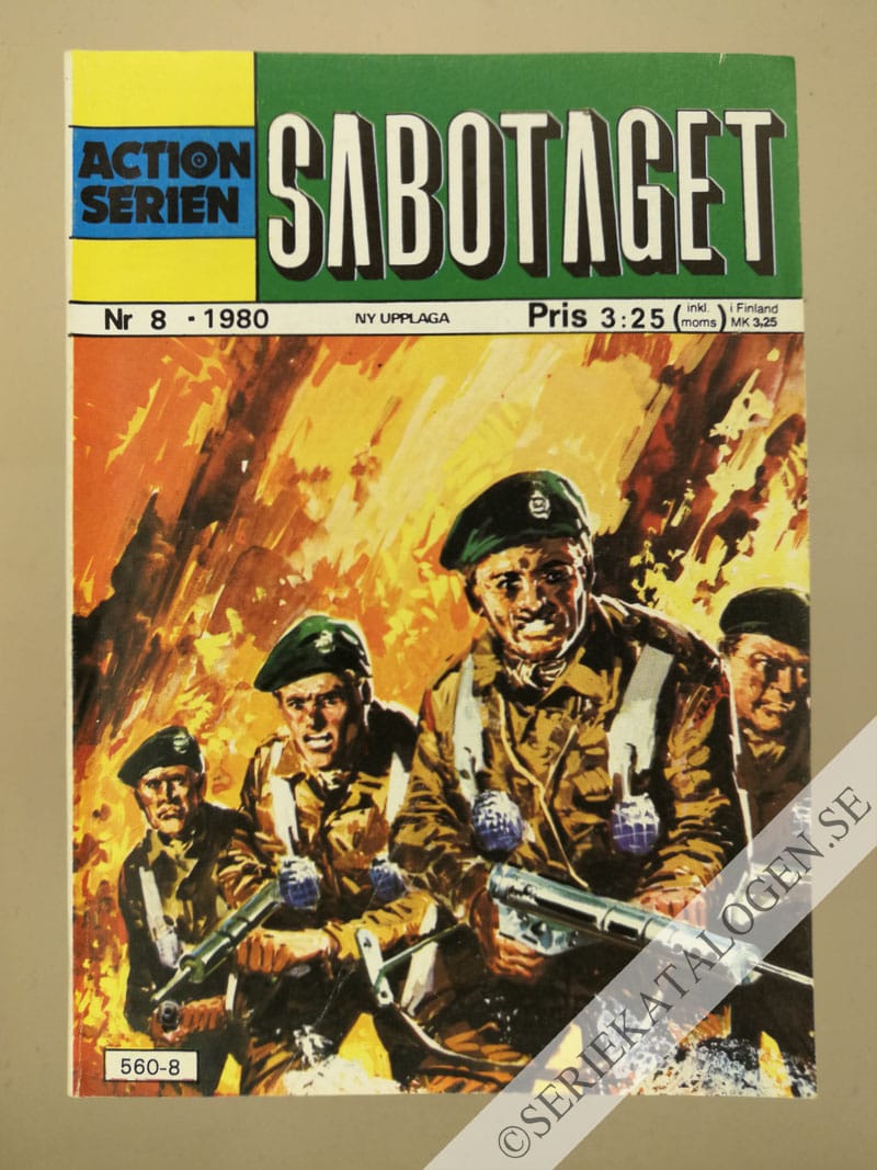 Framsida på Actionserien Sabotaget (1980)
