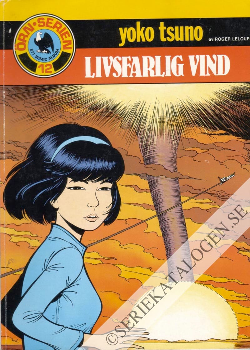 Framsida på Örnserien Yoko Tsuno - Livsfarlig vind (1983)