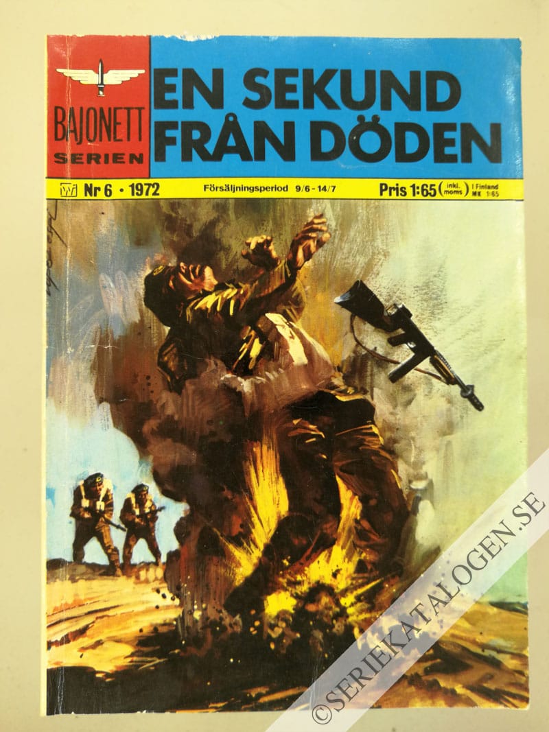 Framsida på Bajonettserien En sekund från döden (1972)