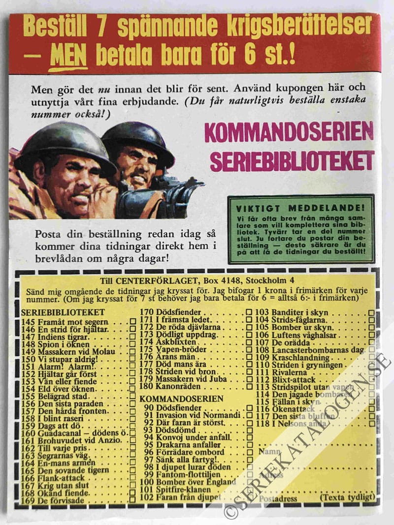 Baksida på Bombplan i bakhåll! (1967)