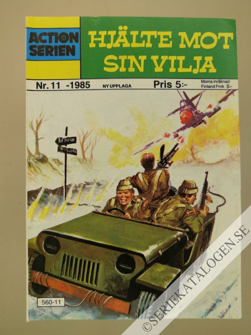 Framsida på Actionserien #11 - Hjälte mot sin vilja (1985)