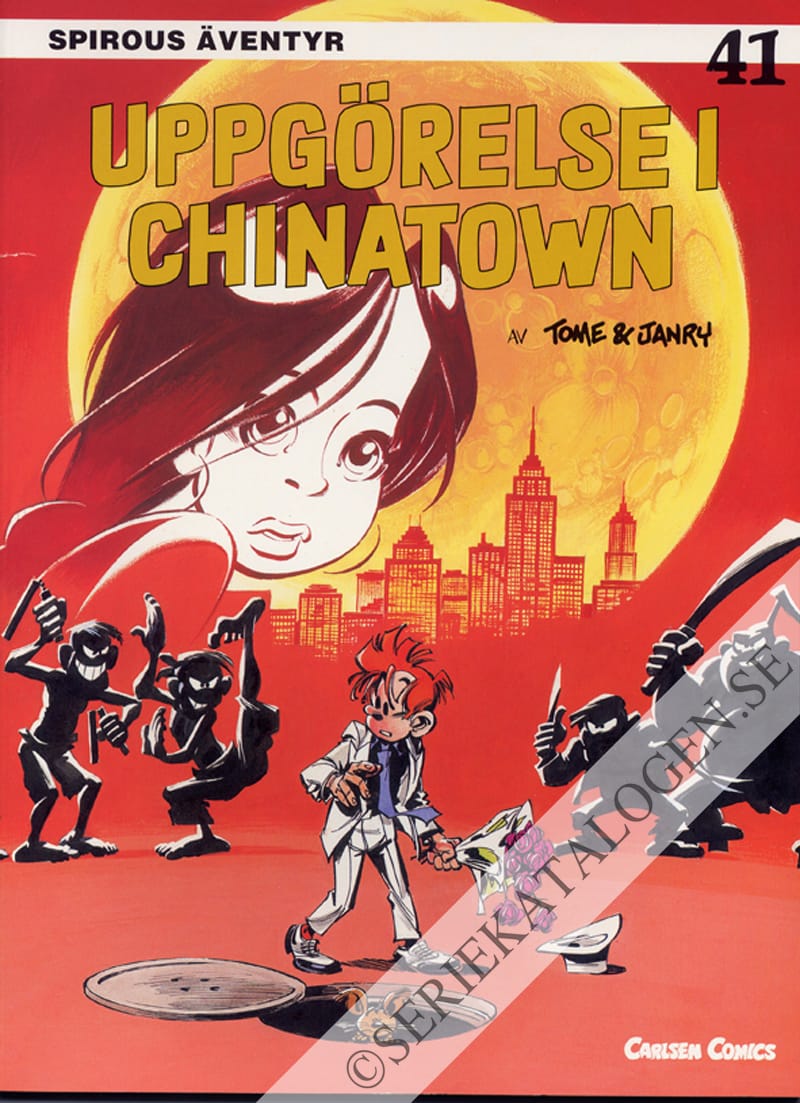 Framsida på Spirous äventyr Uppgörelse i Chinatown (1995)