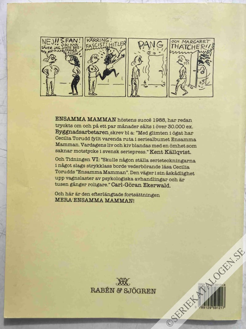 Baksida på Mera ensamma mamman (1989)