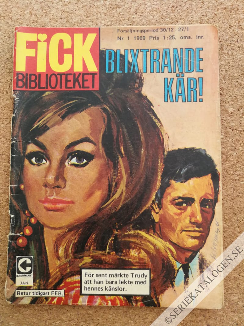 Framsida på Fickbiblioteket Blixtrande kär! (1969)