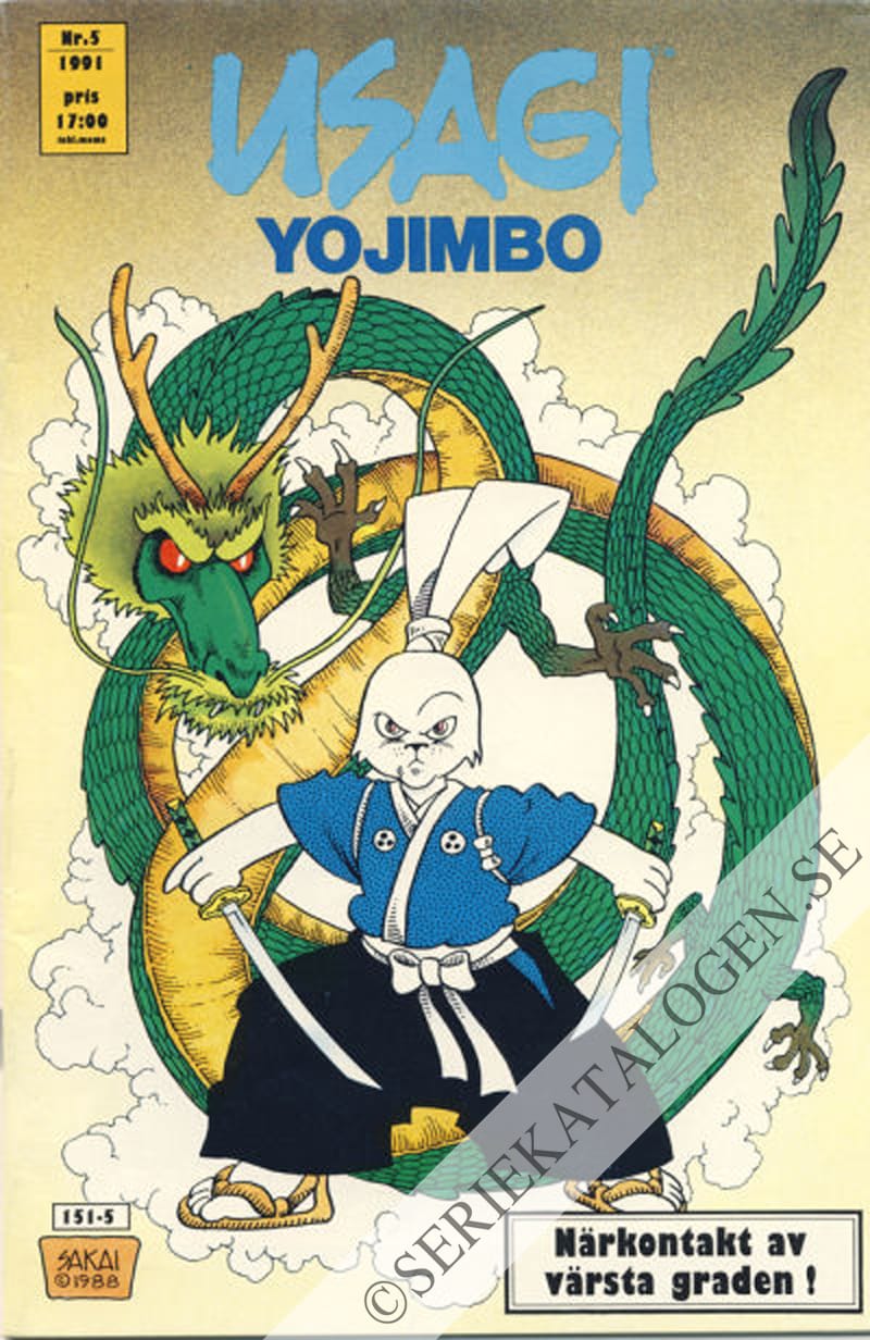 Framsida på Usagi Yojimbo Närkomtakt av värsta graden ! (1991)