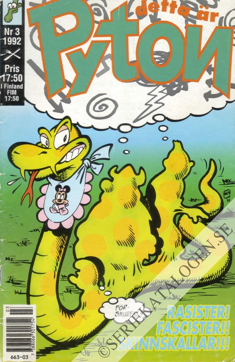 Framsida på Pyton #3 (1992)