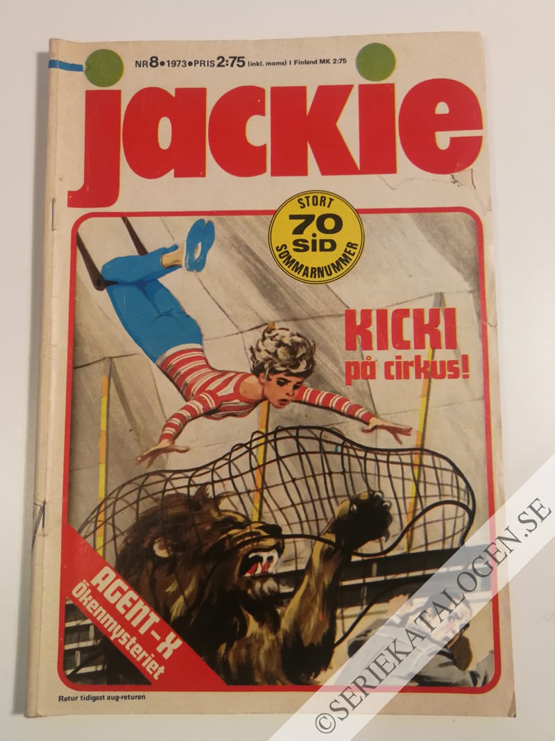 Framsida på Jackie #8 (1973)