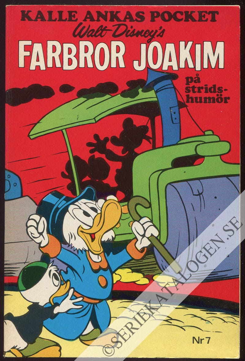 Framsida på Kalle Ankas pocket Farbror Joakim på stridshumör (1971)