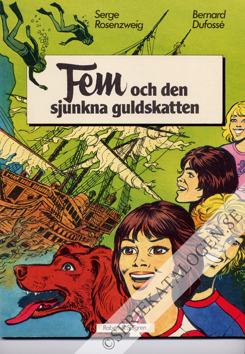 Framsida på Fem Fem och den sjunkna guldskatten (1983)