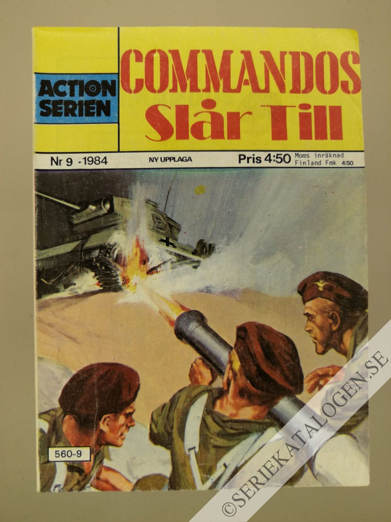Framsida på Actionserien #9 - Commandos slår till (1984)