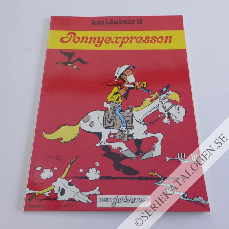 Framsida på Lucky Lukes äventyr #58 - Ponnyexpressen (1988)