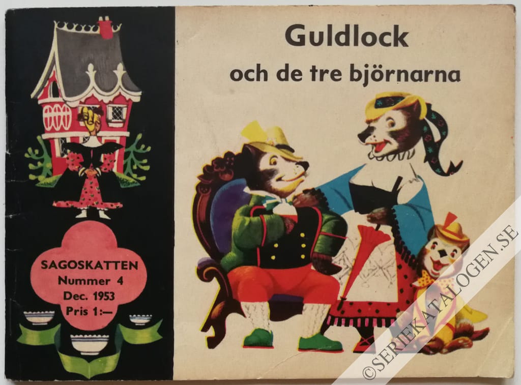 Framsida på Sagoskatten Guldlock och de tre björnarna (1953)