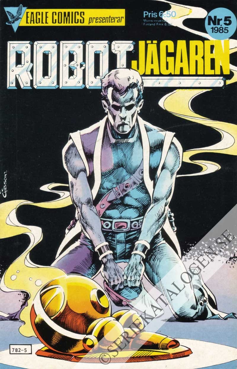 Framsida på Eagle comics presenterar Robotjägaren #5 (1985)