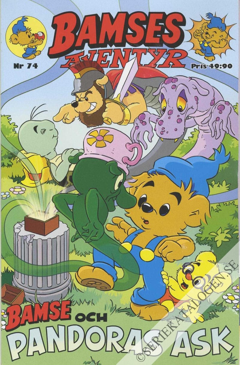 Framsida på Bamses äventyr Bamse och Pandoras ask (2018)
