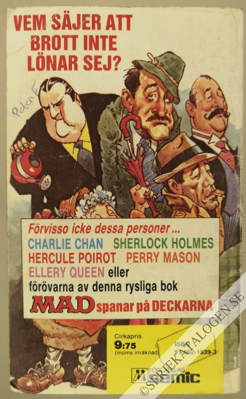 Baksida på MAD spanar på deckarna (1981)