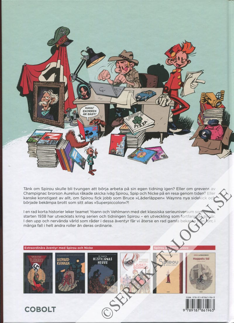 Baksida på Helgalna äventyr med Spirou (2019)