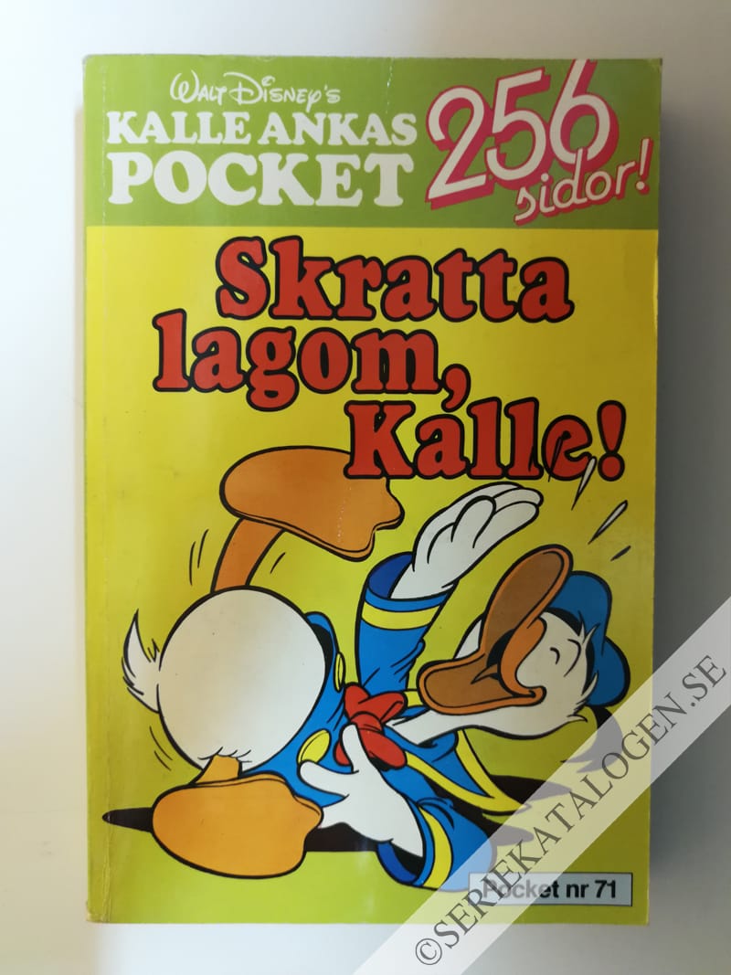 Framsida på Kalle Ankas pocket Skratta lagom, Kalle! (1986)