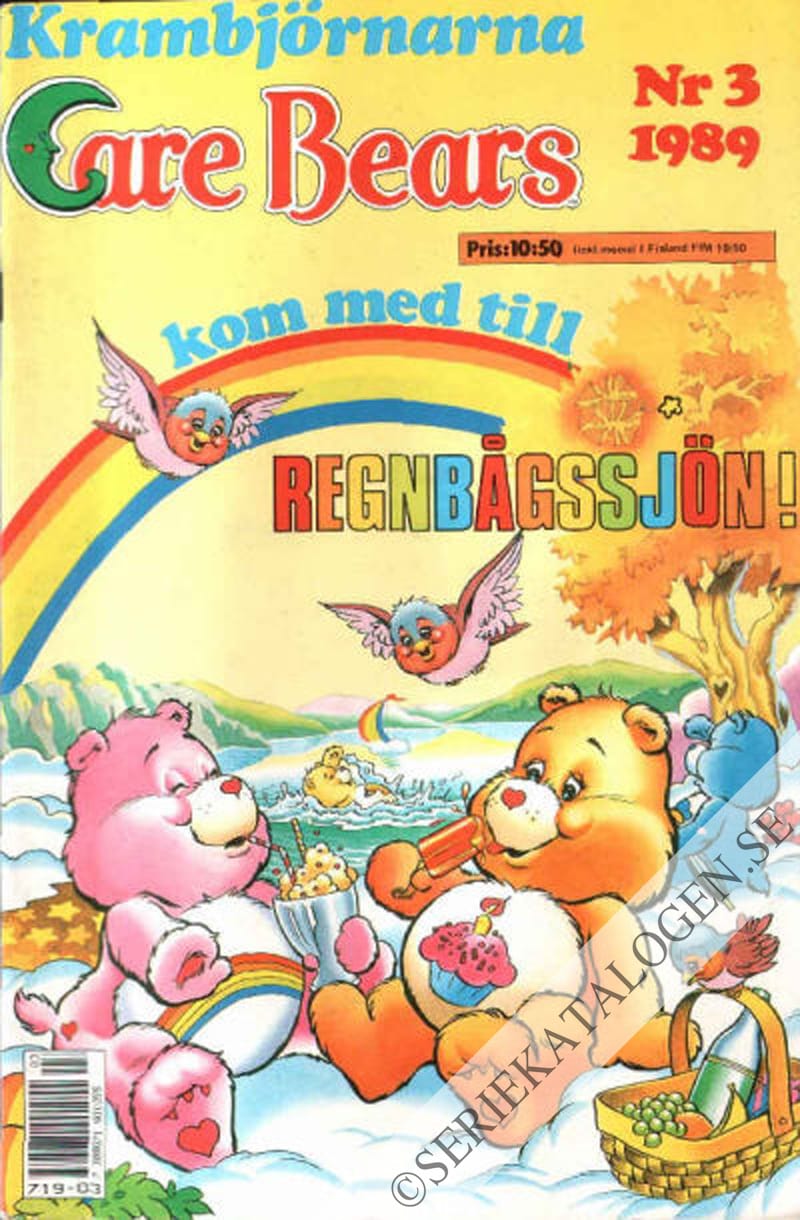 Framsida på Care Bears Kom med till regnbågssjön! (1989)