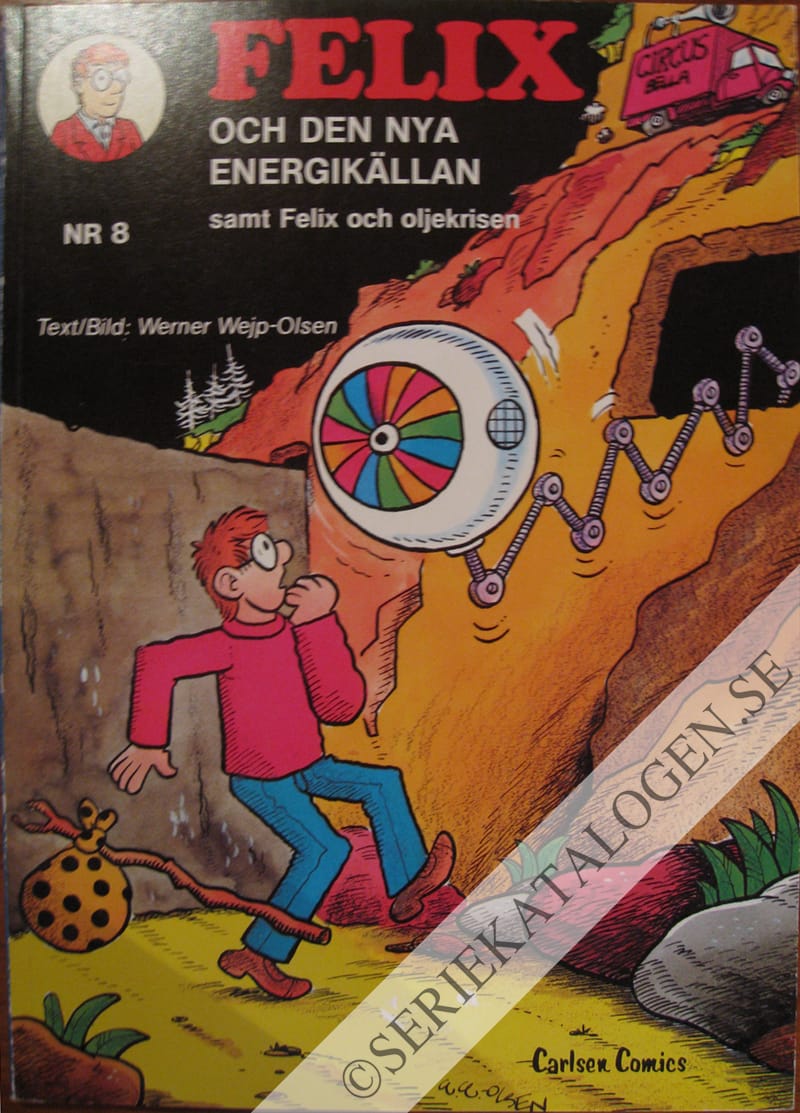 Framsida på Felix' äventyr Felix och den nya energikällan (1980)