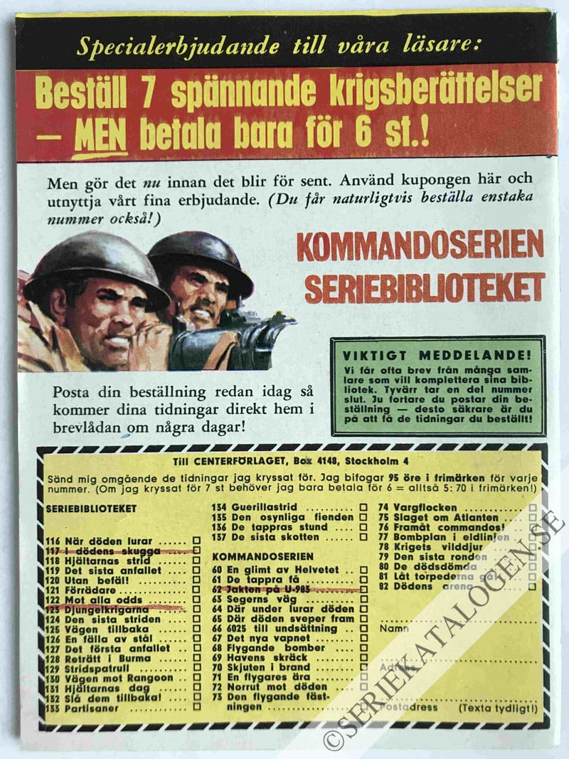 Baksida på Bomber över England (1966)