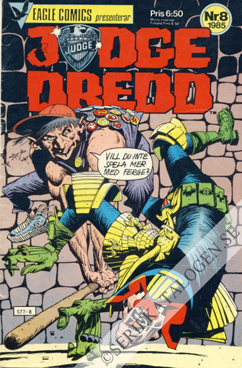 Framsida på Eagle Comics presenterar Judge Dredd #8 (1985)
